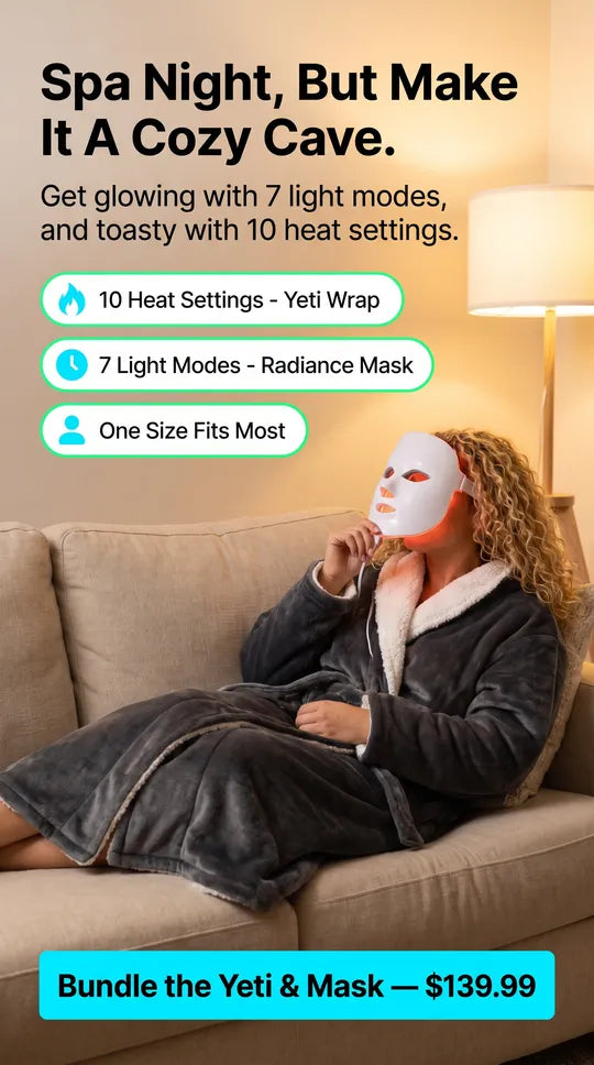 Yeti Wrap and Radiance Mask bundle - Cozy Cave lifestyle shot